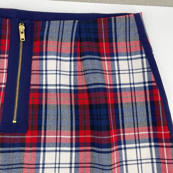 Vineyard Vines Wool Red White Blue Plaid Summer Skirt Sz 4 Preppy Country Club - Picture 11 of 16